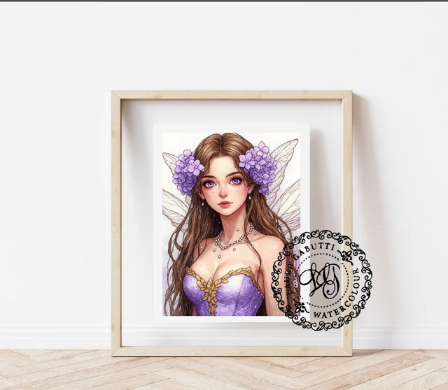 05 - Violet Fae Reproduction of  the Original Watercolor Painting