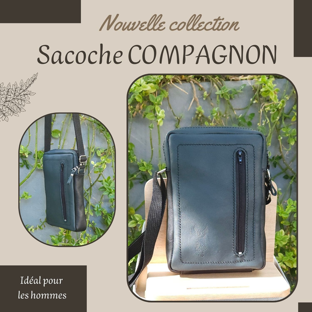 Sacoche compagnon pour homme - Vert foncé