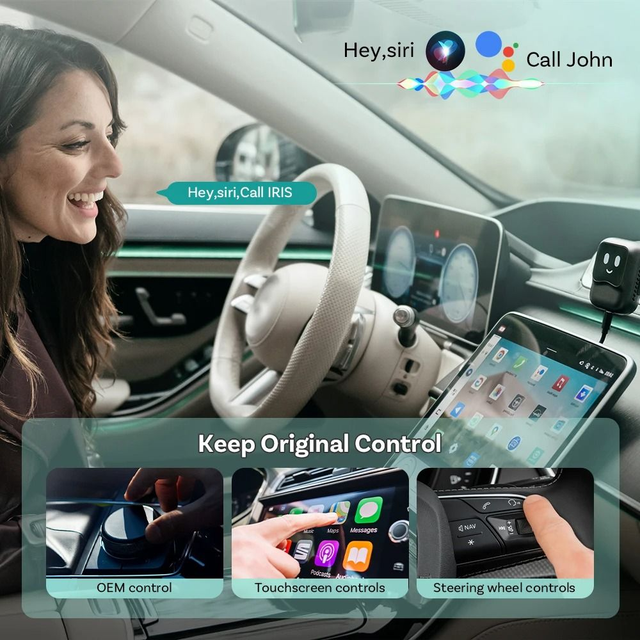 Nano CarPlay AI Box – YouTube & Netflix | Draadloze CarPlay & Android Auto