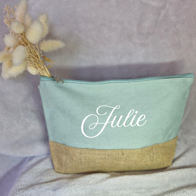 Trousse de toilette - sauge/jute