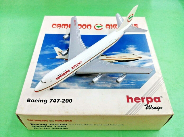 Cameroon Airlines B747-200 (TJ-CAB), 1:500 Herpa