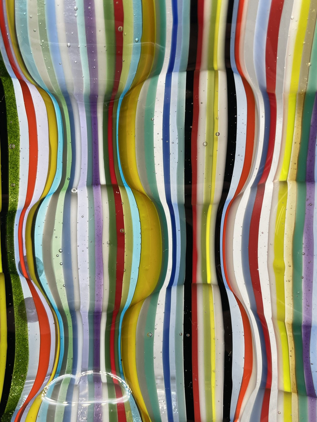 Multi Coloured Optic Square Dish