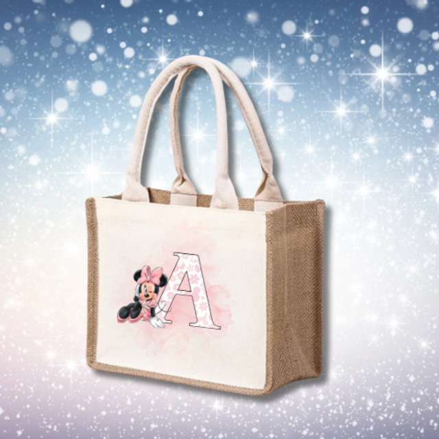 Sac toile de jute Minnie Lettre