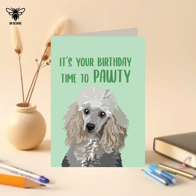 Poodle - Birthday Card