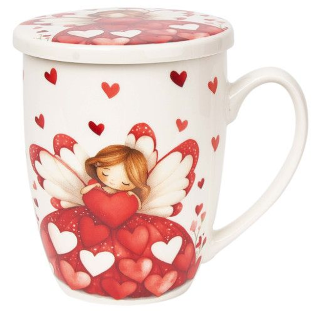 Taza angel, porc. 0,35 l. filtro y tapa. Incluye filtro de acero inoxidable, en caja de regalo. TAF74826