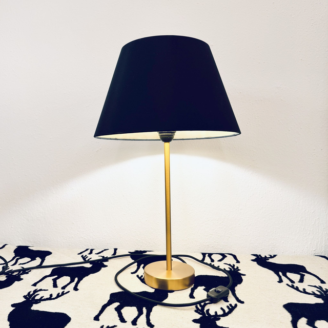 Alzaluce mit Lampenschirm Impero M, Tischlampe aus Metall mit 2-poligem Stecker, Kabel und Schalter