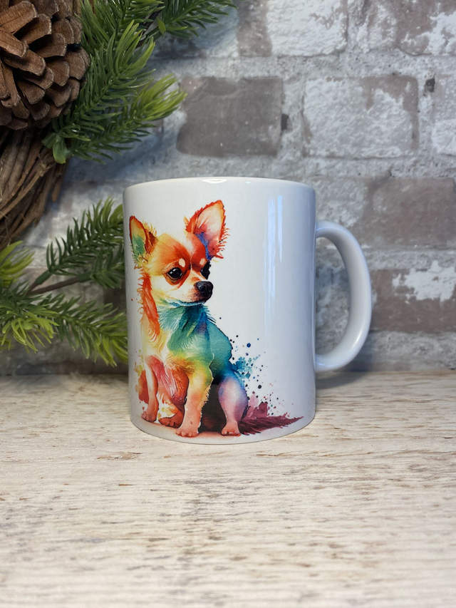 Watercolour Chihuahua Gift Mug/Coaster Set