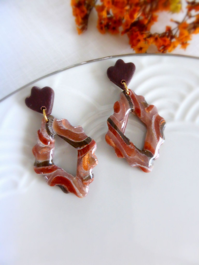 Boucles d'oreilles losanges - Terre Cannelle