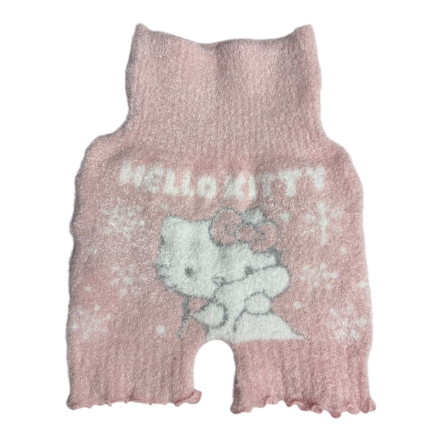Pink Sanrio Hello Kitty Snowflake Fluffy Knit Shorts
