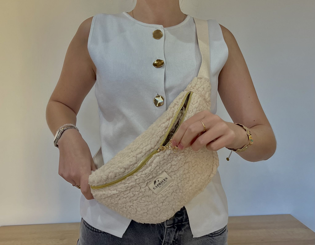 Sac banane Sherpa Beige