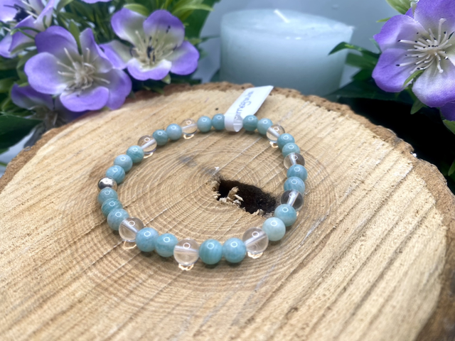 Amazonite & Cristal de roche 