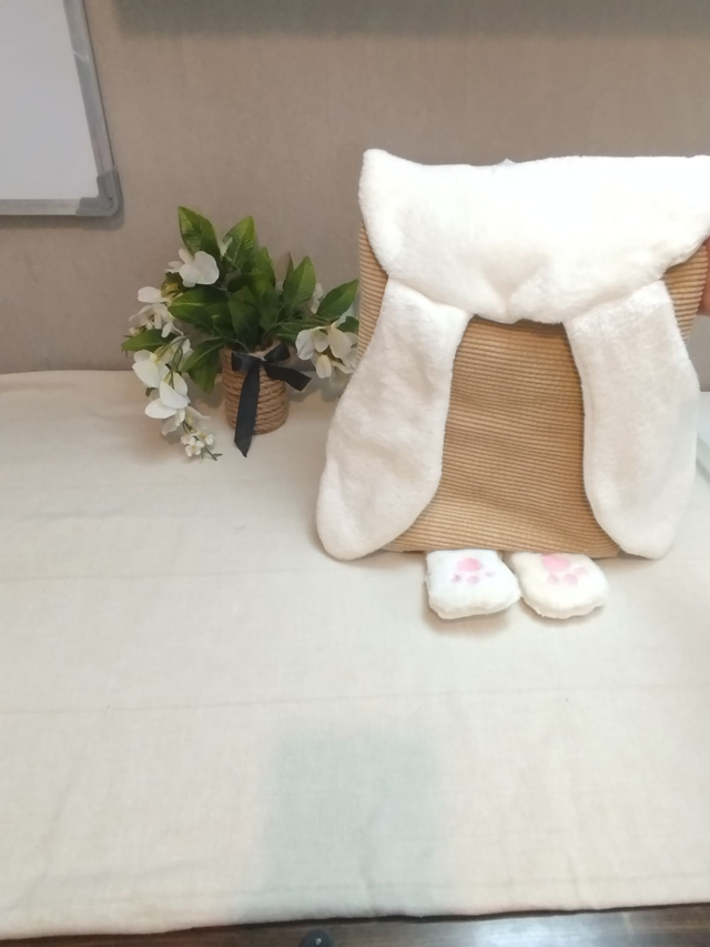 Sac lapin velours côtelé beige