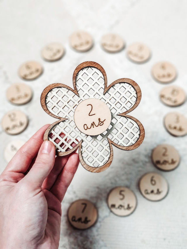 Support et cartes étapes - fleur