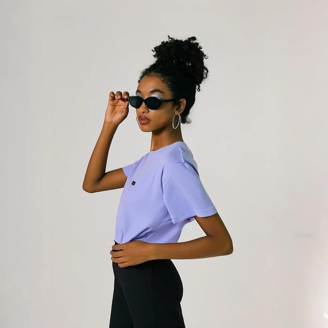 Polera Regular Fit Manga Corta Lila 
