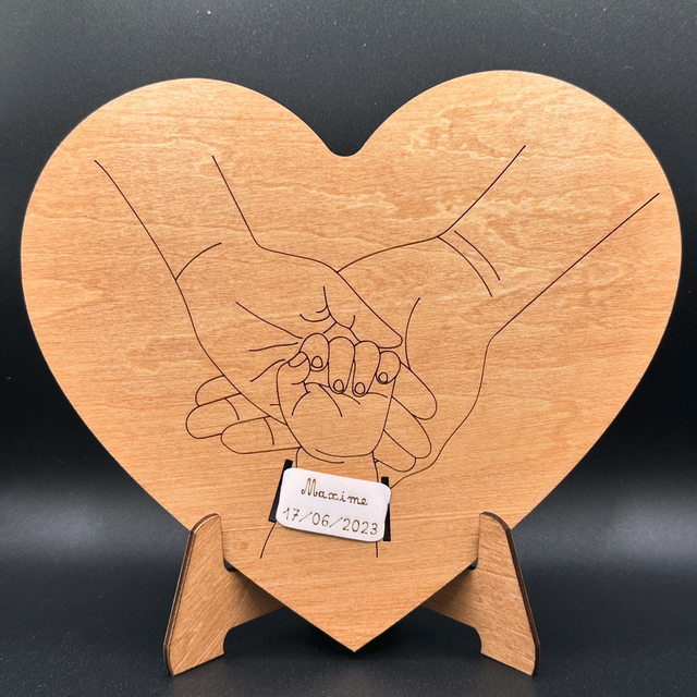 Support bracelet de naissance en forme de Coeur