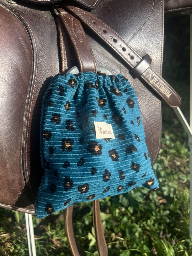 Housses élastiques de protection d’étriers Baume sans doublure - Léopard bleu