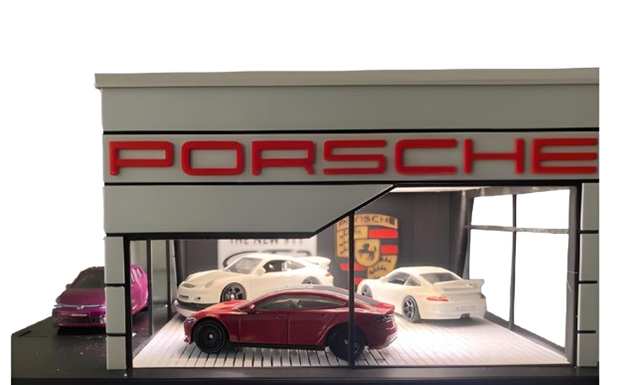 hotwheels dealer Diorama miniatuur 1:64 met USB led-dakverlichting!