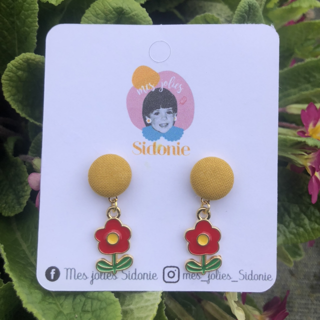 Babys moutarde marguerite rouge