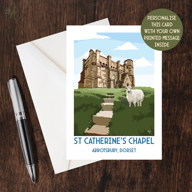 St Catherines Chapel, Travel Poster Card