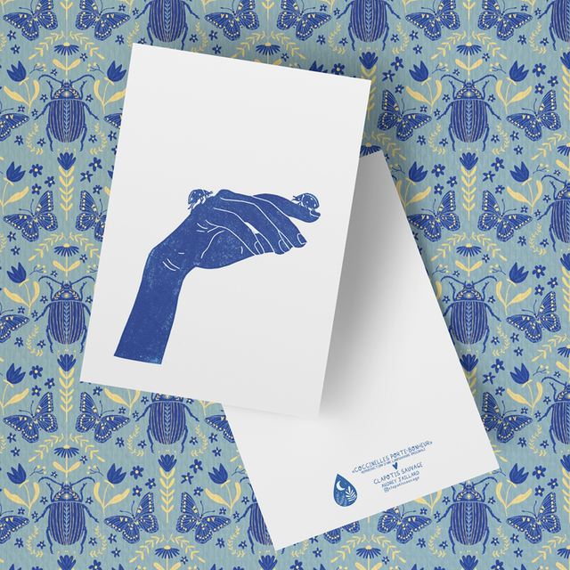 Carte Coccinelles porte-bonheur