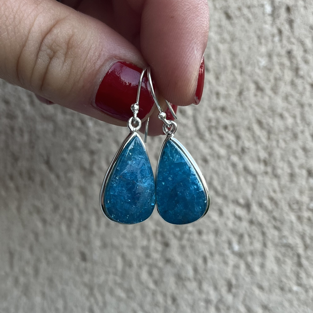 Boucles d’oreilles en Apatite de qualité sublime