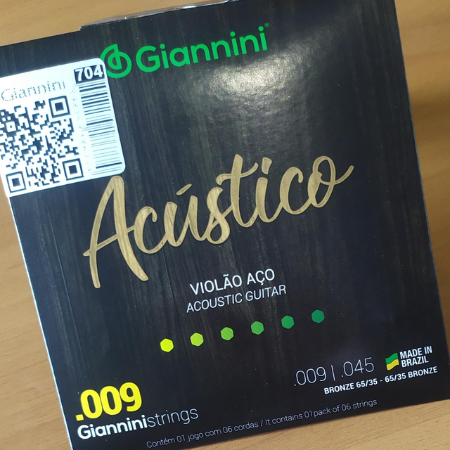 Encordoamento Violão 009 Aço Giannini Acústico 704