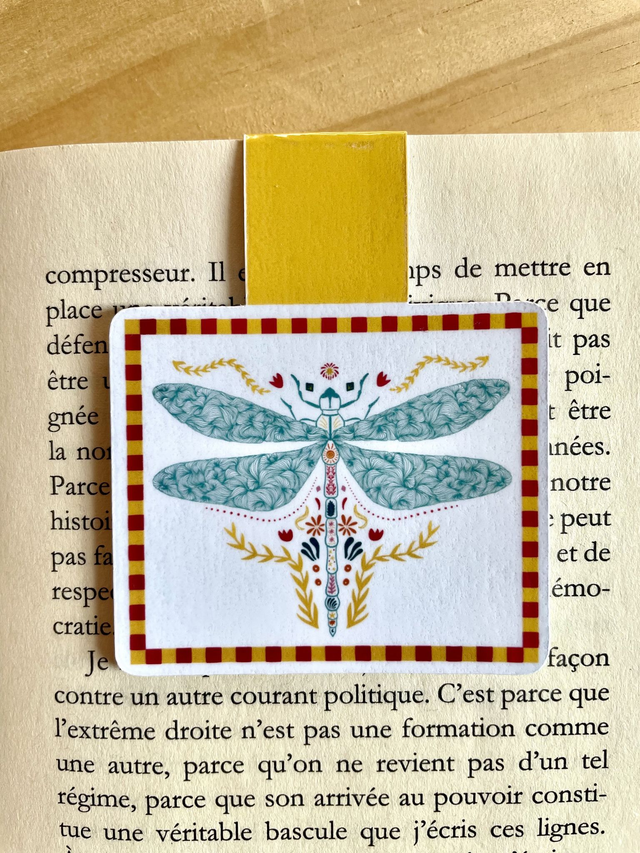 Marque-page magnétique libellule