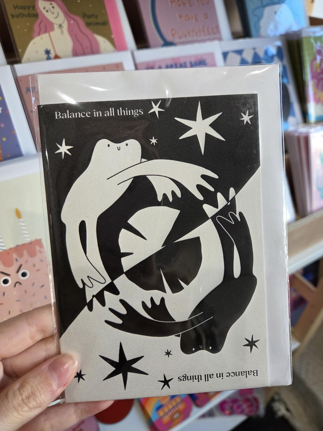 Balance In All Things Frogs Greetings Card - MD-008