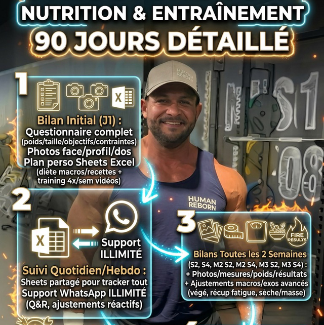 3 mois VIP - WhatsApp illimité - Suivi Entraînement &amp; Training