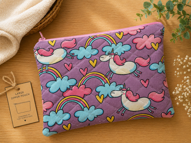 Large Quilted Zip Pouch