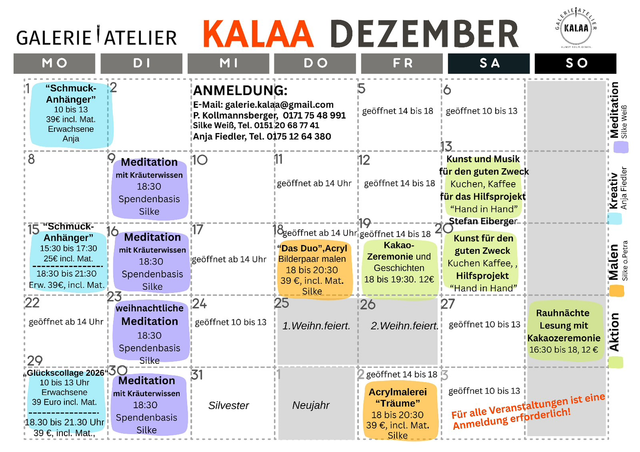 Kursprogramm Dezember