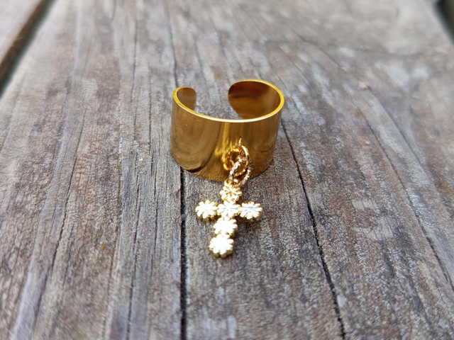 Bague manchette réglable &quot;Divya Phool&quot; – Fleur divine