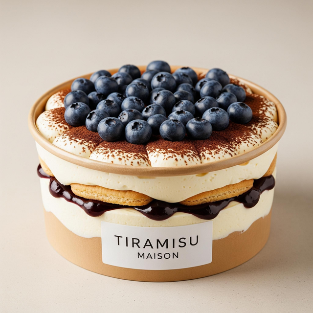 Tiramisu myrtille artisanal 3/4 personnes 
