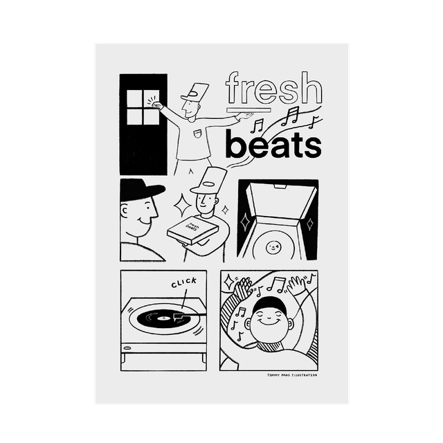 A3 Print - Fresh Beats - Mono