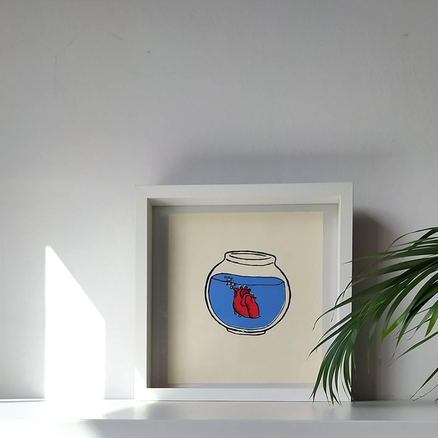 CORAZÓN Y PECERA SERIGRAFIA 