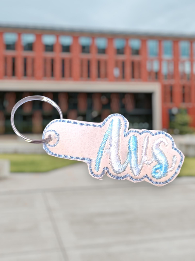 Porte clef avs bleu clair