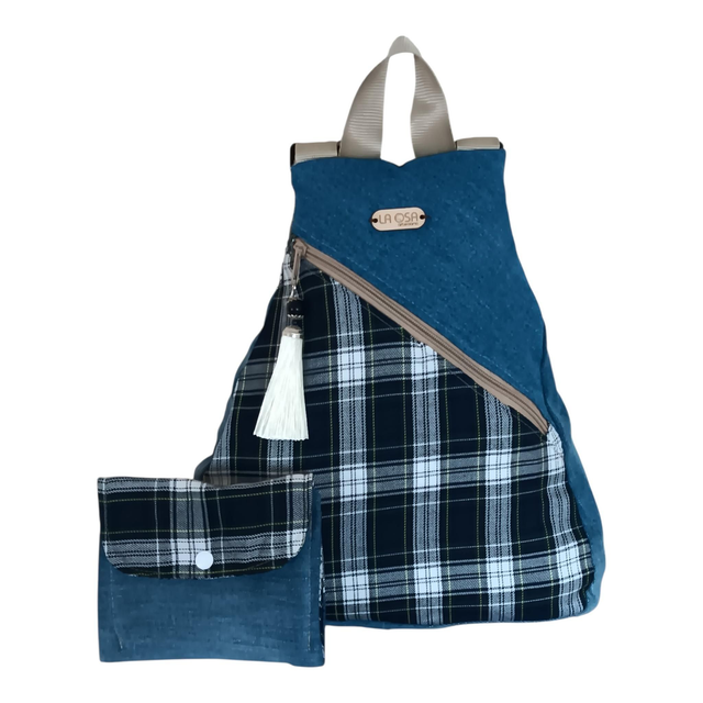 Conjunto Escocés ♻️ con Mochila Mini + Cartera