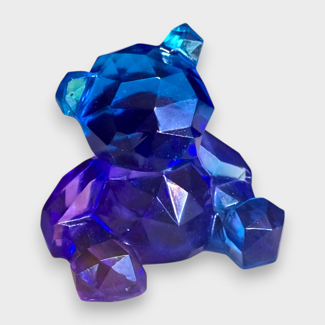 Nounours Bleu & Violet - Création Artisanale