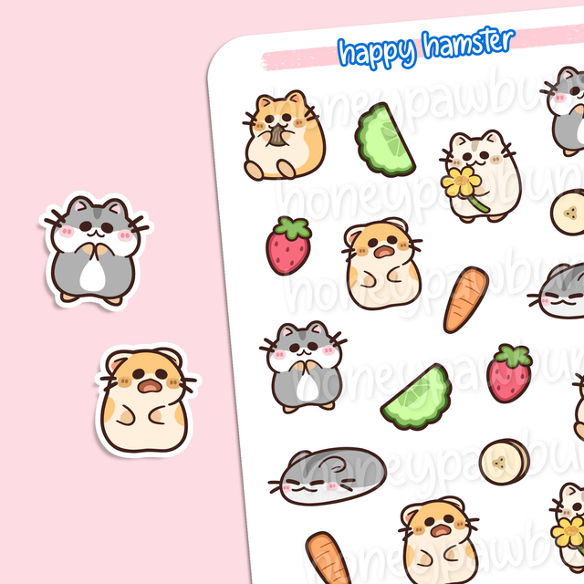 Glückliche Hamster Sticker Sheet - ST2416