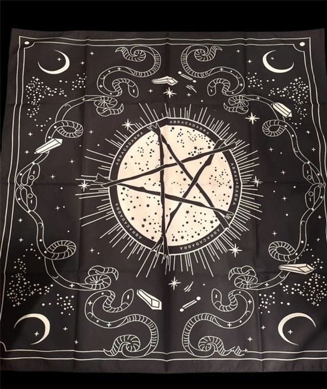 Nappe de Divination Mystique avec Symboles Éso - Parfait pour Rituel et Décoration