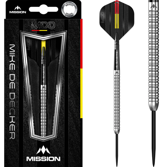 MISSION MIKE DE DECKER DARTS - STEEL TIP - 95% TUNGSTEN - SILVER