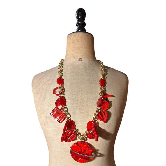 Collana giramondo rosso 25DN-12