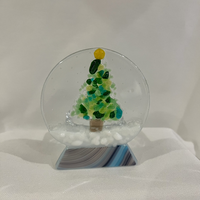Christmas Tree Picture Snowglobe Tealight