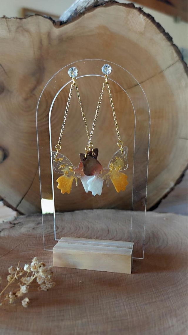 Papillon céleste - Marron blanc doré