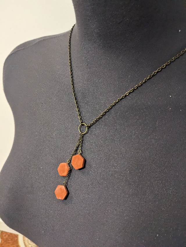 Collection Tomettes - "Amistosa" - Parure Tomettes Sautoir &amp; Boucles d'Oreille