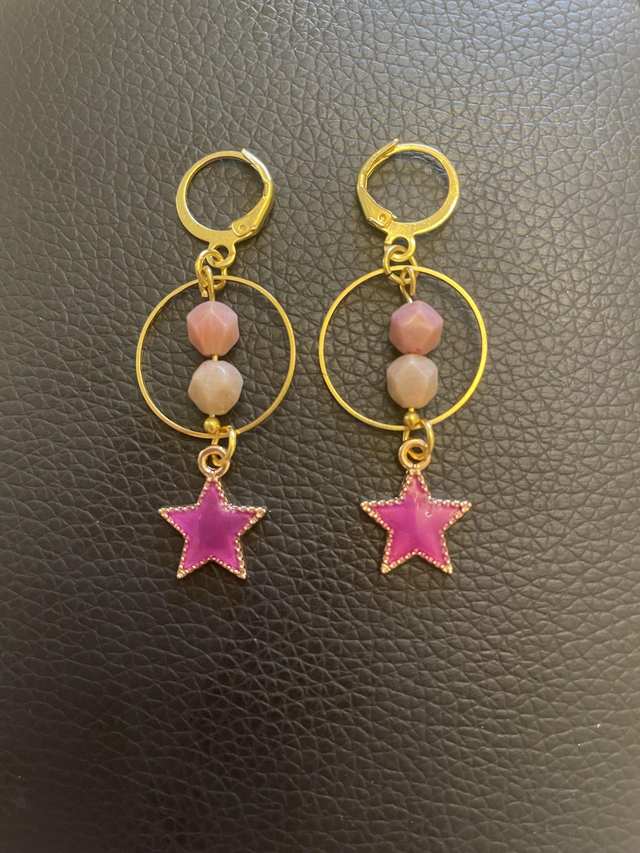 Boucles d'oreilles Rhodochrosite Maharo 6 mm