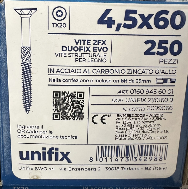 VITE 2FX DUOFIX EVO 4,5X60