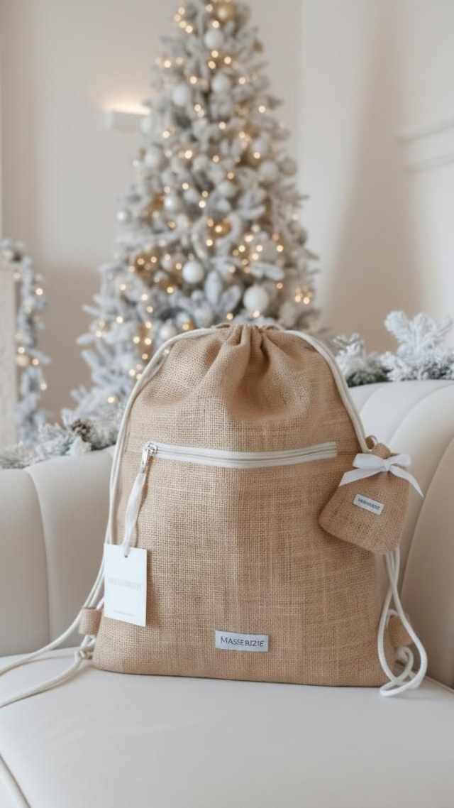 Sacca in juta con portachiavi 