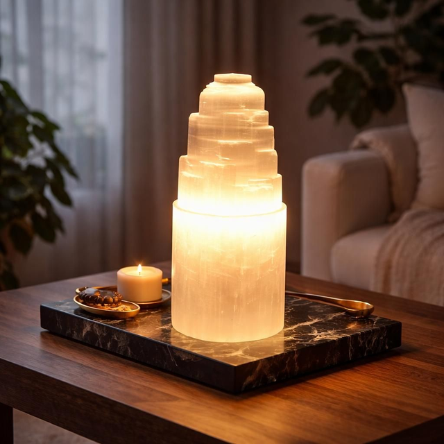 "Montagne" - Lampe en sélénite 