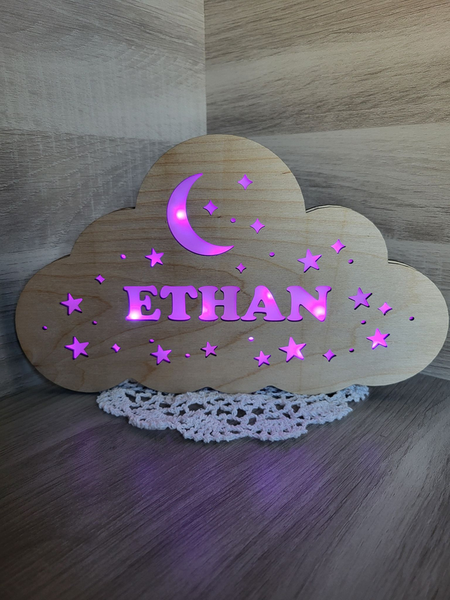 Veilleuse nuage avec Prénom